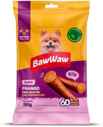 Bifinho Baw Waw para Cães Pequeno Porte Sabor Frango 50g