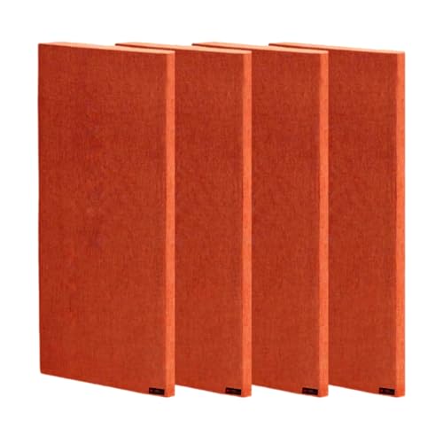 Image of Timber Acoustics | Sound Absorption Panels | Rockwool | Pine-wood | Room Acoustics & Soundproofing | 2' x 4' x 1 inch [SET OF 4] NRC > 0.90 (Orange)