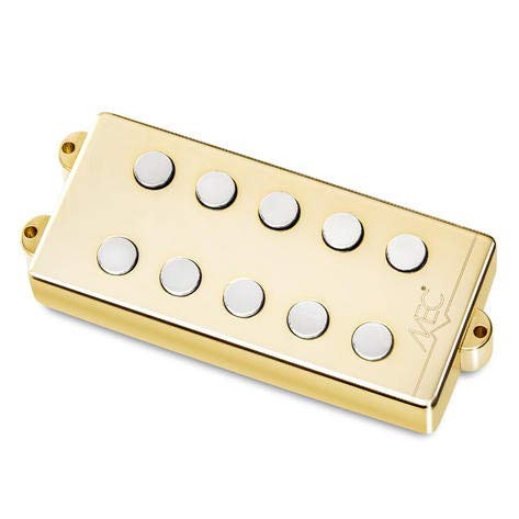 MEC - Pastilla pasiva para bajo (cubierta de metal, 5 cuerdas), color dorado
