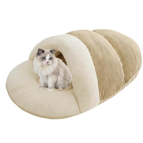 Lifetips ラグドール ペットベッド 犬猫兼用 冬用 寝袋型 ふわふわ クッション 保温 防寒 洗える 小型犬 中型犬 室内 おしゃれ 北欧風 ソファ ハウス 快眠グッズ 抱っこ感覚 多頭飼い対応 寝具 抗菌 防臭 速乾 低アレルゲン 軽量 省スペー