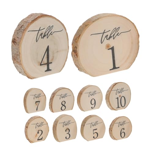 Numéros de table de mariage en écorce stable et lisible pour centre de table