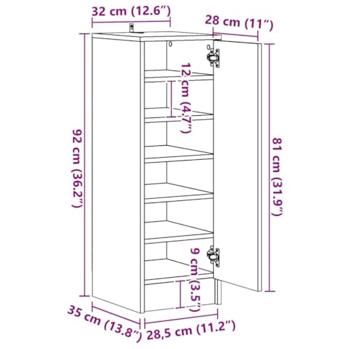 Meuble de rangement chaussures en bois et support vertical chêne artisanal