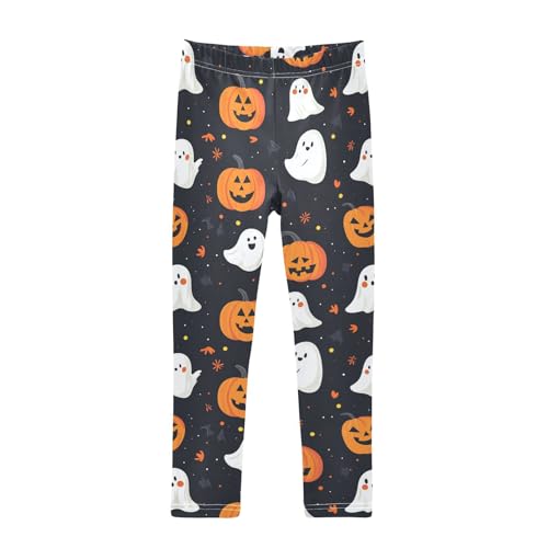 Halloween Pumpkin Lovely Ghost Girls Casual Leggings for Kids Printed Long Pant Bottoms Stretch and Soft