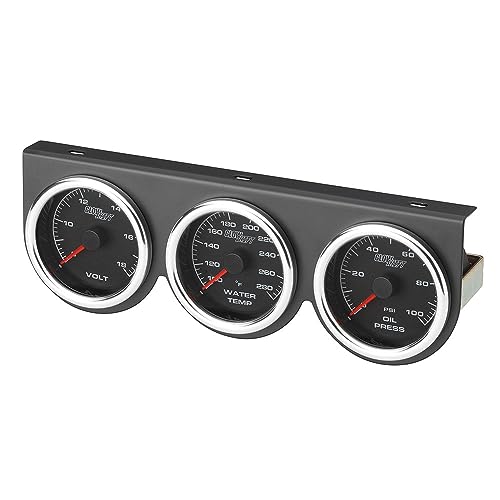 Glowshift GS-BW-65-KIT-03 2-5/8 Inch Racing Mechanical Oil Pressure, Mechanical Water Coolant Temp & Volt 3 Gauge Set Kit cover