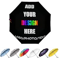 RoPox Custom Umbrellas Personalized Umbrella, Automatic UV Protection Umbrellas with Photo Logo Image Picture - for Rain Sun Funny Graduate Congratulation Travel Gifts