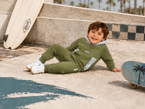 Image of Volcom Infant Toddler Baby Boys Joggers Set - 2 Piece Fleece Pullover Hoodie and Jogger Pants Activewear Set (Sizes: 12M-7)