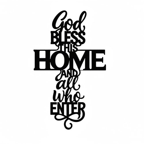 God Bless This Home Metal Cross Wall Decor