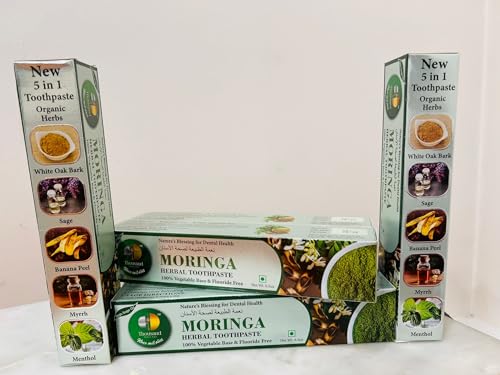 Moringa Nature's Blessing Fluoride Free Toothpaste New 5 in 1 Formula 6 Pack