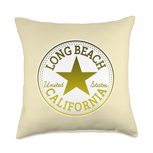 Long Beach California USA United States of America Surfer Throw Pillow