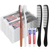 Gisdo 100 Pack Disposable Toothbrushes with Toothpaste and Comb for Homeless Individually Wrapped...