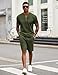COOFANDY Men's 2 Pieces Outfits Casual Quarter Zip Polo T Shirt and Shorts Set Athletic Jogging Summer Tracksuit