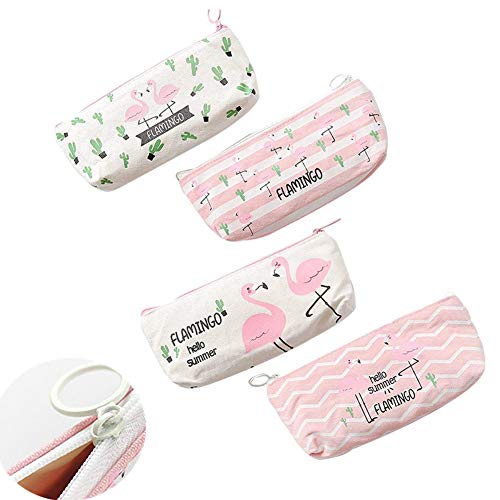 Chytaii Estuche de Pluma Estuche para Lápices Caja de Pluma Bolsa para Lápices Bolsa de Almacenamiento Bolsa con Cremallera Bolsa de Cosméticos Patrón en Flamencos Rosas 1pcs Colores Aleaterios