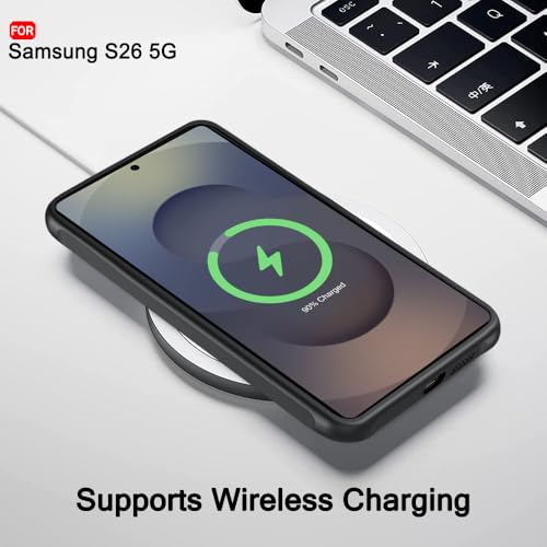 Image of TheGiftKart for Samsung S26 Case, Matte Frosted Hard Back Cover, Hybrid Shockproof Galaxy S26 Back Cover (PC & TPU, Translucent Black)