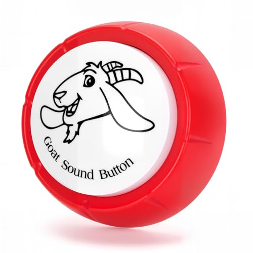 COZYMATE Shrieking Goat Desk Toy Button for Men Women Funny Buttons with Goat Sound Prank White Elephant Gag Gifts for Office (Red, 1P)