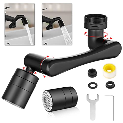 Xcsaide Aireador de Grifo, Grifo de Extensión Multifuncional Giratorio de 1440 °, Grifo Aireador de Latón Macizo con 2 Funciones de Chorro, Accesorio de Extensión de Grifo, Boquilla Roscada 20/22/24mm Cover