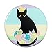 Easter Egg Black Cat Pinback Button Pin - 2.25