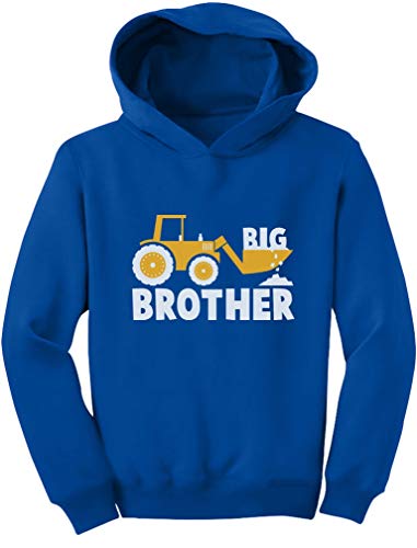 Tstars - Big Brother Gift - Tractor Loving Boy Toddler Hoodie 5/6 Blue