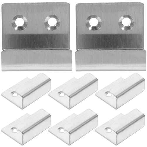 Image of Homoyoyo 40 Pcs Tile Pendant Wall Tile Bracket Black Mirrors Wall Plate Hanger Mirror Brackets Rear View Mirror Mount Clothes Rack Heavy Duty Black Headboard Stainless Steel Accessories, Silverx4pcs