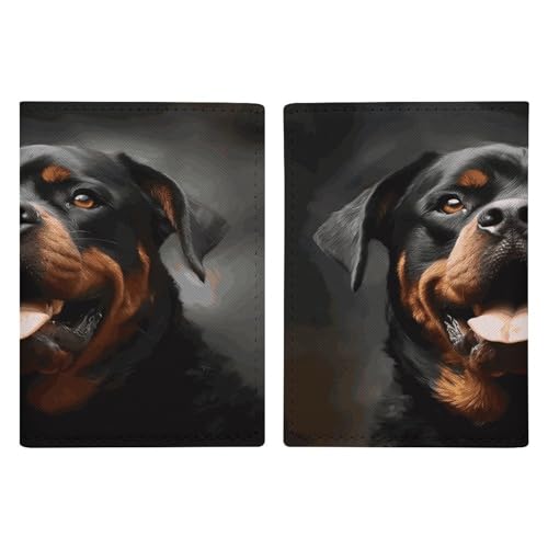 Étui de passeport Rottweiler en cuir PU premium : l'élégance du voyageur moderne