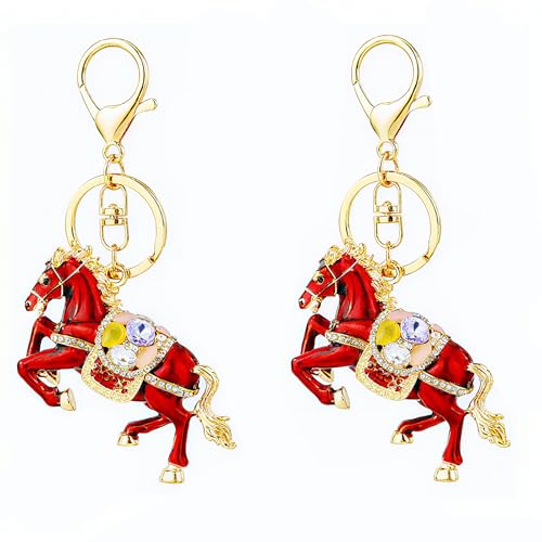 Acewen 2Pcs Year of The Horse Keychains 2026 Chinese New