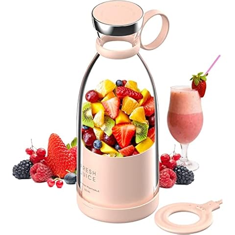 Personal Size Blender, Multifunctional Portable Blender with USB Rechargeable, Mini Blender for Smoothie , Hand Blender for Home Office Gym Travel (Pink) Cover
