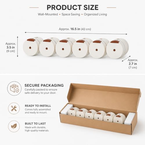 Image of Wall Mounted Magnetic Push-Button Spice Jar Set, Pack of 6 Kitchen Storage Containers with Adhesive Strip and Labels, Space-Saving Masala Organizer for Easy Access