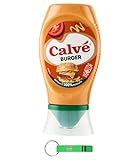 2x Calvé Salsa Burger - Leckere Sauce mit Mayonnaise, Senf, Zwiebeln und Worcestershire Sauce, ideal für Sandwiches und Burger, 250ml Top-Down + Beni Culinari Kostenloser Schlüsselanhänger