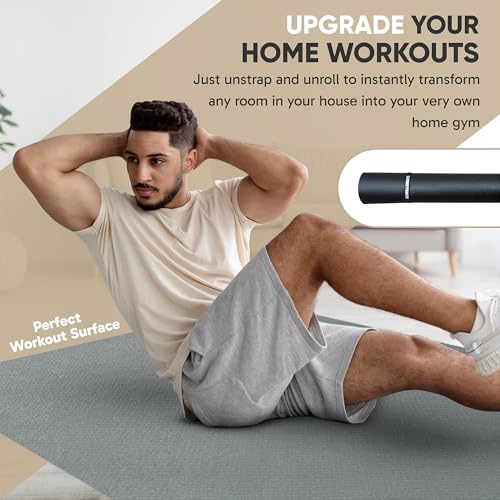 Gorilla Mats Large Exercise Mat – 6'x4', 7'x4', 7'x5', 8'x4', 10'x4' (1/4" Thick) – Ultra Durable Workout Mat for Home Gym Flooring – Non-Slip, Flat