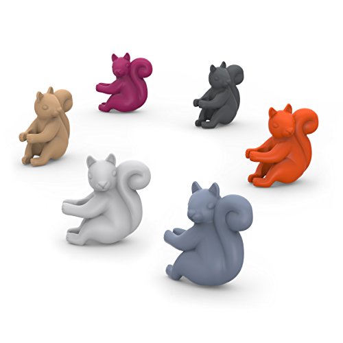 Genuine Fred SOCIAL CLIMBERS Squirrel Drink Markers, Set of 6-5186701