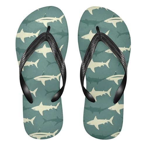 siphylline Chanclas de goma verde tiburón estilo antiguo estilo lento para hombre esencial para mujer para yoga, Old Slow Style Shark Green, X-Small
