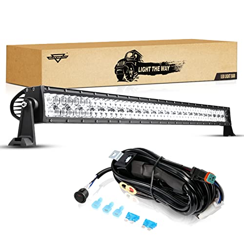 Auxbeam 52 Inch 300W LED Light Bar - Off-Road Driving Lights Spot Flood Combo Led Work Light 5D Lens with Wiring Harness for Car Jeep Truck Pickup SUV UTV - Perfect for Extreme Outdoor Enthu