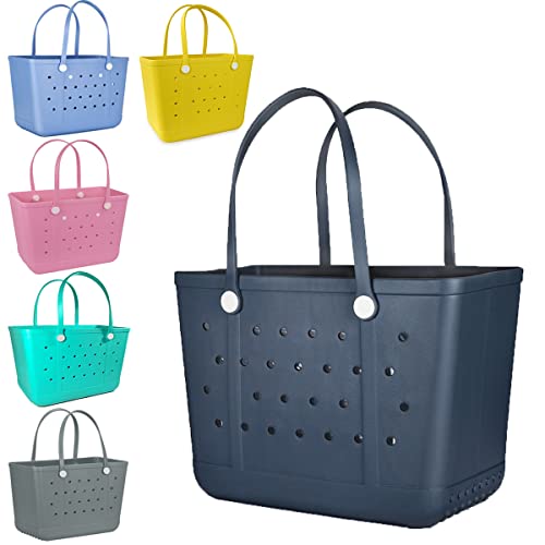Image of Beach Bag X Large Rubber Tote Bag, Waterproof Washable Open for Women Croc Bag Hand Bag for Beach Pool Yoga