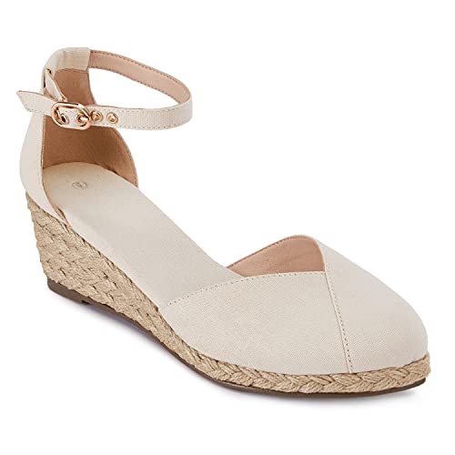 Image of Juliet Holy Womens Espadrilles Sandals Closed Toe Platform Ankle Strap Casual Summer Wedges