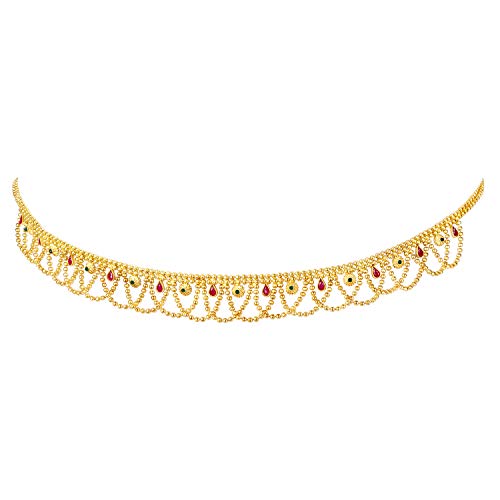 Image of Peora Gold Plated Bridal Jewellery Set with Kamarband Gift for Women Indian Traditional Ethnic Wedding