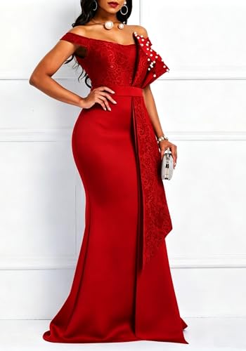 Image of Floor-Length Pearl Sleevelevess A-Line Women's Maxi Dress Long Dress