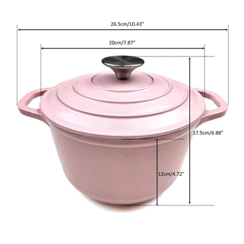 Hawok Enameled Cast Iron 3-Quart Dutch Oven Pink… #TOP1