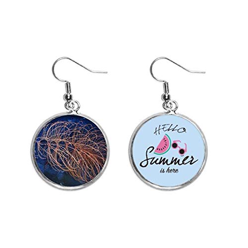 Pendientes de sandía Ocean Vista de resina con diseño de naturaleza para el lóbulo