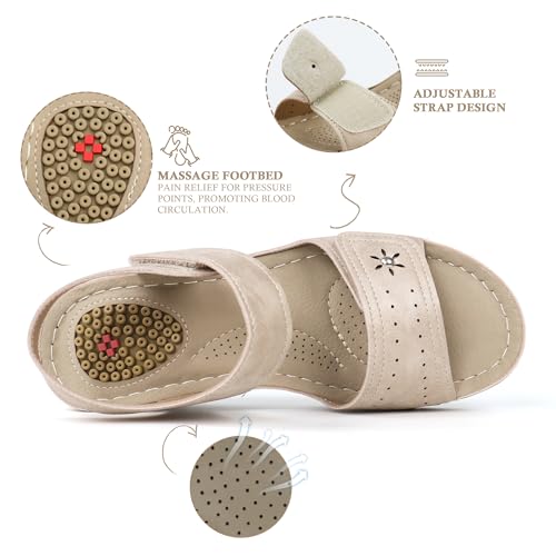 JABASIC Women Comfortable Sandals Orthotic Walking Sandals Orthopedic Arch Support Sandals2