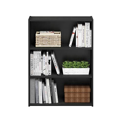 Furinno PASIR Book Shelf, 3-Tier Bookshelf, Storage Shelves Bookcase, 9.7 x 23.7 x 31.5, for Living Room, Bedroom, Home Office, Americano by Furinno - Image 4
