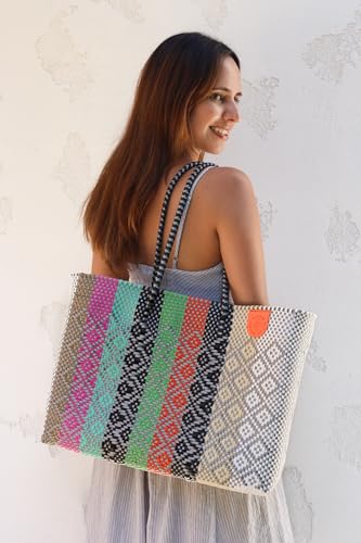 Maya Super Tote Bolso tejido de plástico reciclado miniatura 6