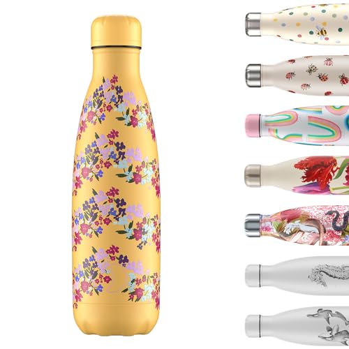 Chilly's Water Bottle - Stainless Steel and Reusable - Leak Proof, Sweat Free - Zig Zag Ditsy, 500ml Chilly's Water Bottle - Stainless Steel and Reusable - Leak Proof, Sweat Free - Zig Zag Ditsy, 500ml