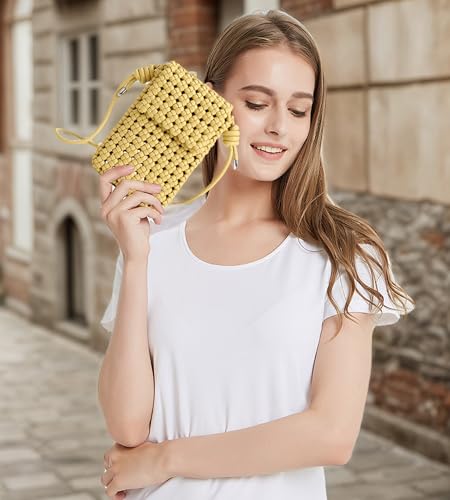 Image of myfriday Mini Quilted Crossbody Purse, Chain Strap Summer Shoulder Bag | Metal ball chain adjuster, snap closure and lightweight phone pouch add cute summer carry for holidays and shopping