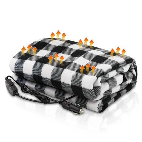 AJP Heated Car Blanket, Ensure Warmth by Electric Blanket Car, Heating Throw Blanket is Winter Essentials Accessories for Your Car