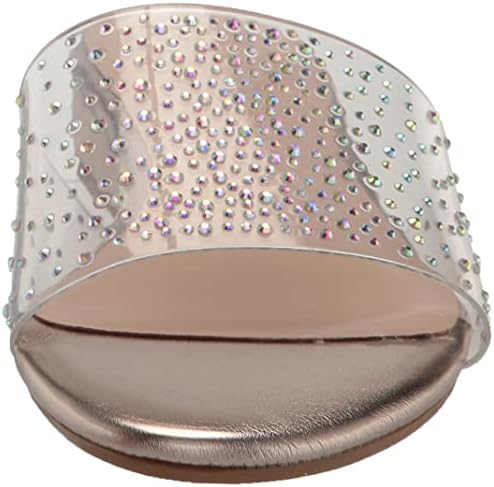 Bandolino Women's KENLO Wedge Sandal, Clear/Rose Gold, 9 | Image 1