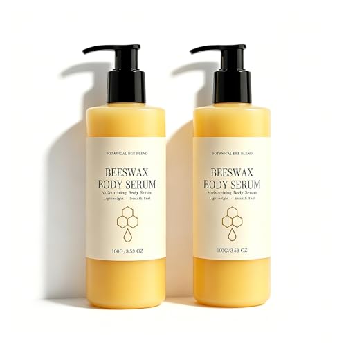 Beeswax Body Serum Waterless Body Oil Moisturizer for Dry & Crepey Skin Lightweight Wet Skin Formula Fast Absorbing Vanilla