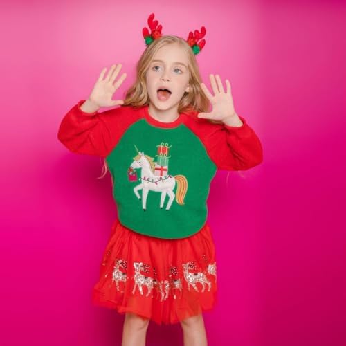 VIKITA Toddler Kid Girls Long Sleeve Pullover Sweatshirt Fuzzy Sherpa Fleece Graphic Sweater Fall Winter 3-12 Years 6 41OVJSat4nL. AC