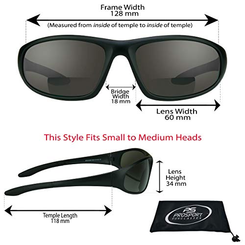 proSPORT Bifocal Sunglass Readers +1.50 Smoke & Clear Combo ANSI Z87 Safety Glasses Wrap Motorcycle Clear Yellow HD2