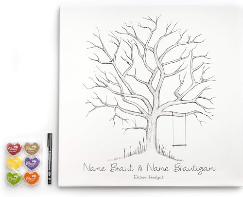 Toile personnalisée pour empreintes digitales codiarts livre d'or mariage 50x50