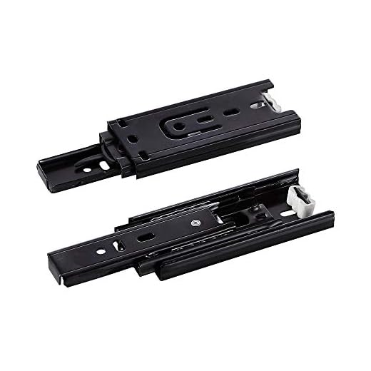 AOLISHENG Full Extension Telescopic Drawer Channel Runner 4 Inch（100mm） Ball Bearing Drawer Slides 45 Kg Load Capacity 1 Pair…