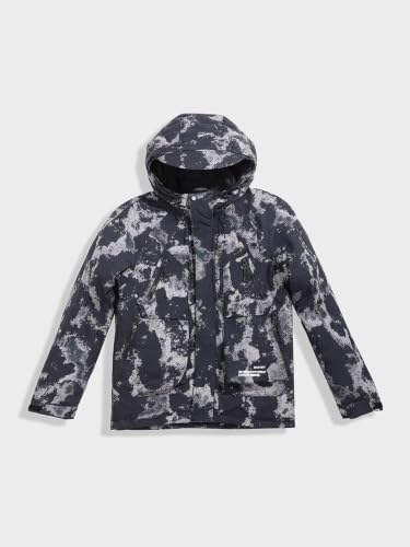 Image of The Indian Garage Co Men Regular Fit Long Sleeves Hooded Printed Jacket